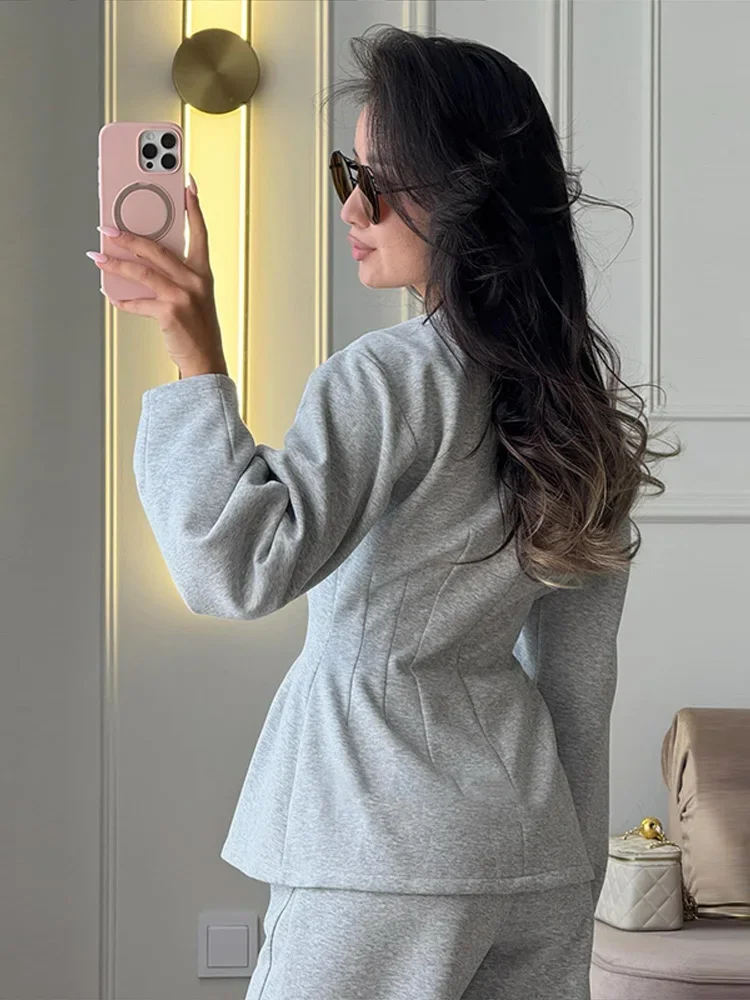 Frauen 2-teilige Anzüge Gedruckt Pullover Pullover Hosen Sets Straße Weibliche Rollkragen Langarm Tops Hohe Taille Hosen Neue Outfit – Detail 29