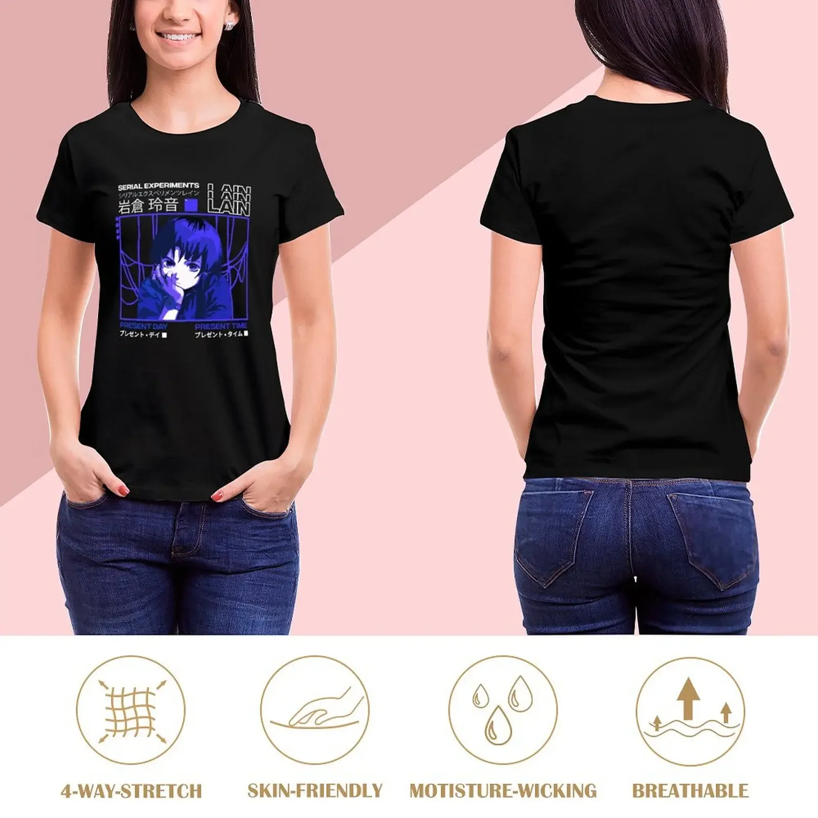 Serial Experiments Lain Darker T-Shirt funnys customizeds aesthetic clothes Female clothing t shirts for Women loose fit