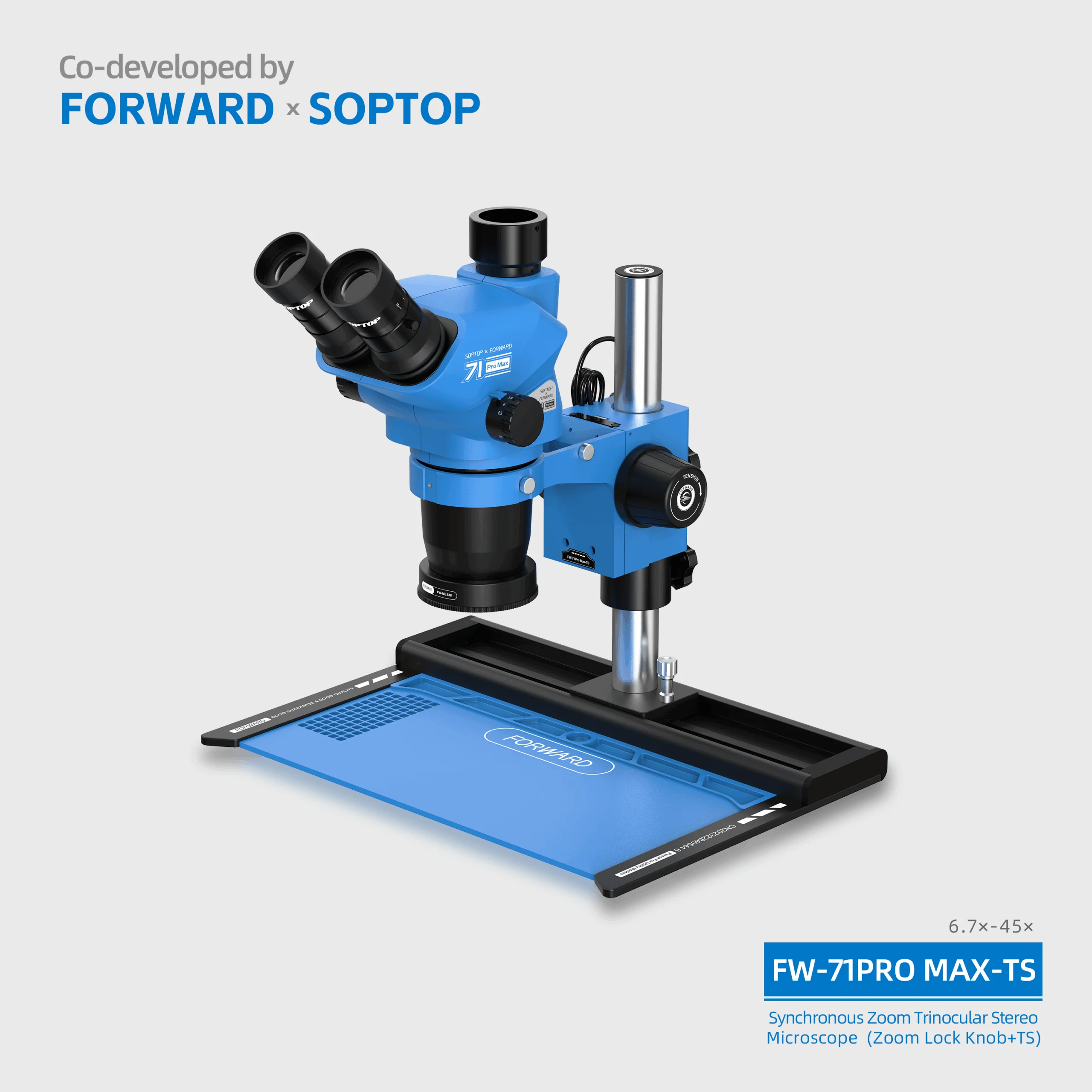 FORWARD × SOPTOP FW-71Pro Max Synchronous Zoom Trinocular Stereo