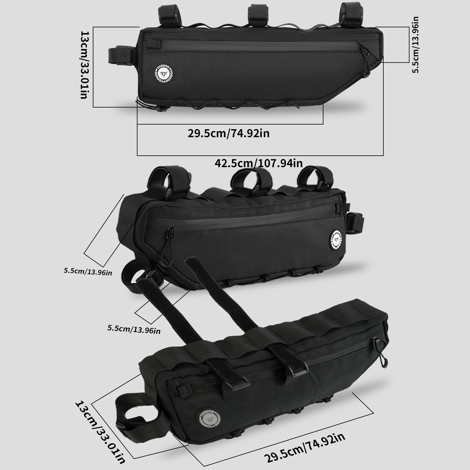 TOSUOD Wasserdichte Fahrrad-Down-Schlauchtasche, große Öffnung, praktische Fahrradtasche für Rennräder und Mountainbikes – Detail 1