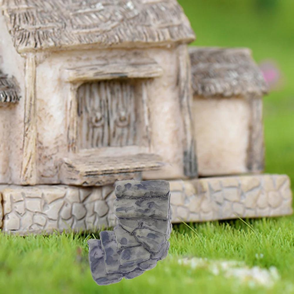 

12Pcs Miniature Stone Steps Garden Walkway Accessory for Micro Landscaping Zen Garden Fish Tank Decoration Resin Craft Grey