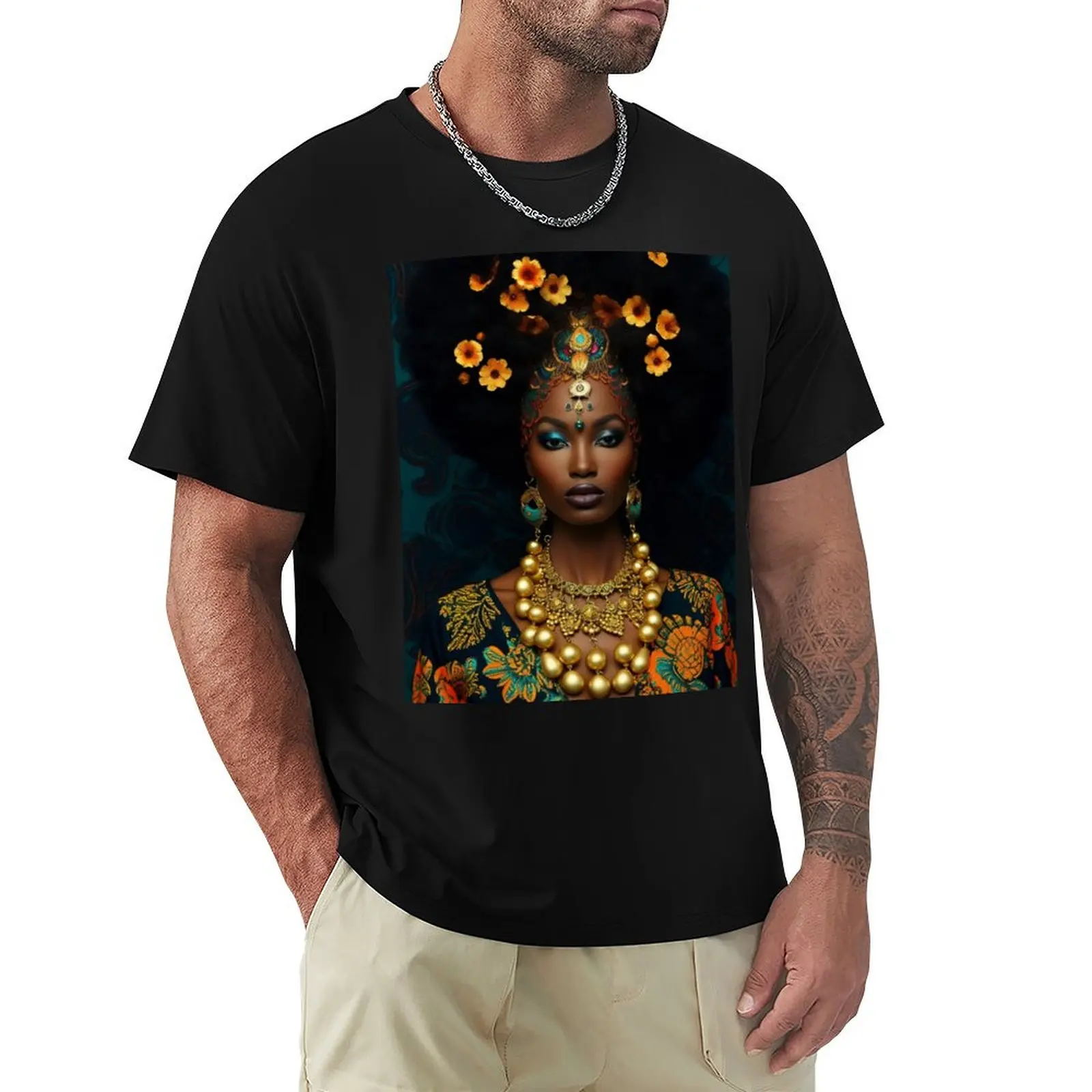 

Tribal African Modern Queen T-Shirt oversizeds summer clothes outfits for men