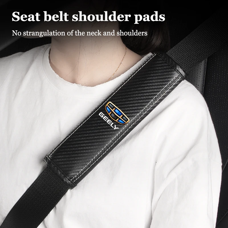 Автомобильный ремень безопасности, кожаный наплечный ремень из углеродного волокна, защита ремня безопасности для Geely Atlas Emgrand X7 EC7 Boyue Atlas CK2 CK3 GT GC9