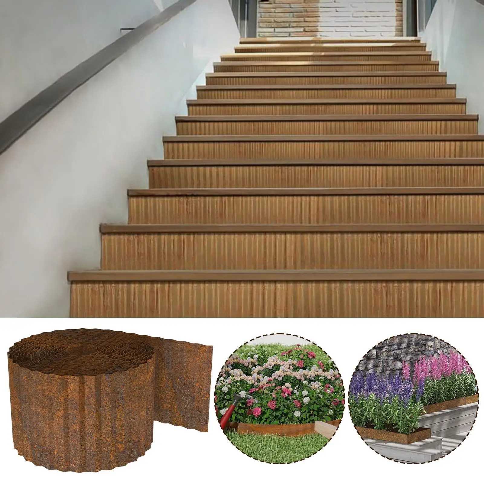 

Garden Edging Border Yard Edging 32.8 FT Corrugated Flexible Fences For Wall Outdoor Driveway Gravel Flower Bed Pool Pathway