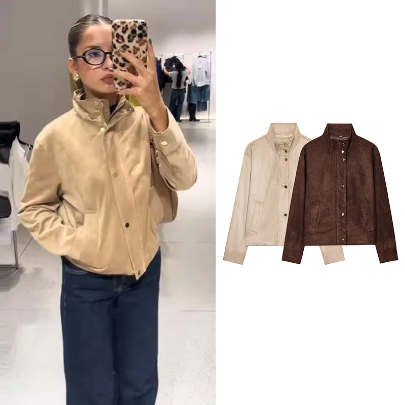 Neue Damen-Herbstjacken 2025, modisch, schlank, hochgeschlossen, Straße, warm, elegante Damenjacken, schicke Herbst-Jugend-Oberbekleidung, Mäntel