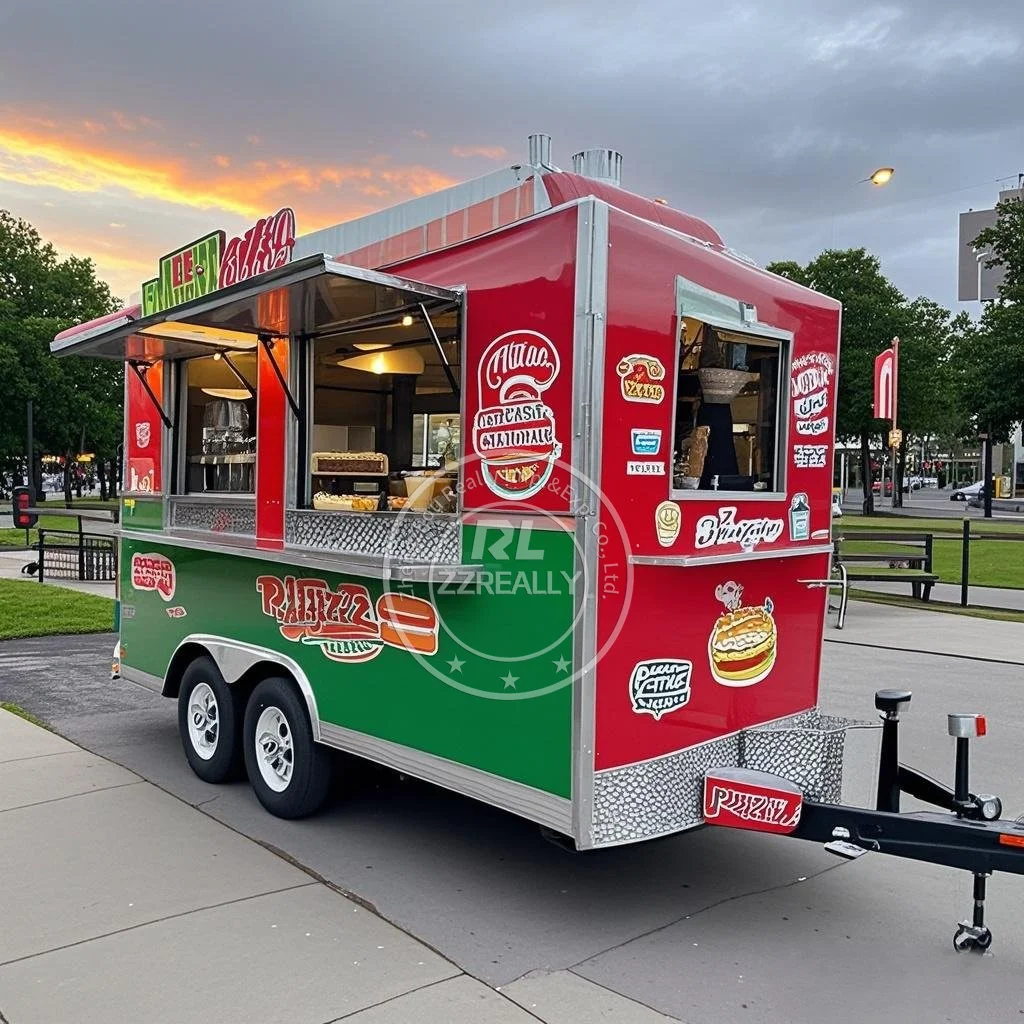

Concession Food Truck Mobile Ice Cream Cart Fully Equipped Street Restaurant Mobile Food Trailer Snack Truck