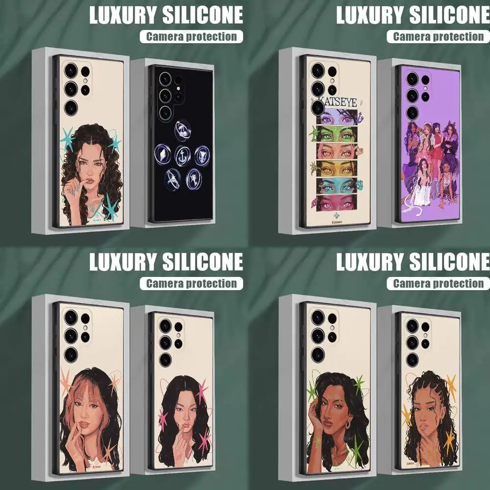 

K-Katseye Gnarly Group Phone Case For Samsung S25,S24,S23,S22,S21,S20,S10,Ultra,Plus,Lite,FE,Soft Silicone Black Cover