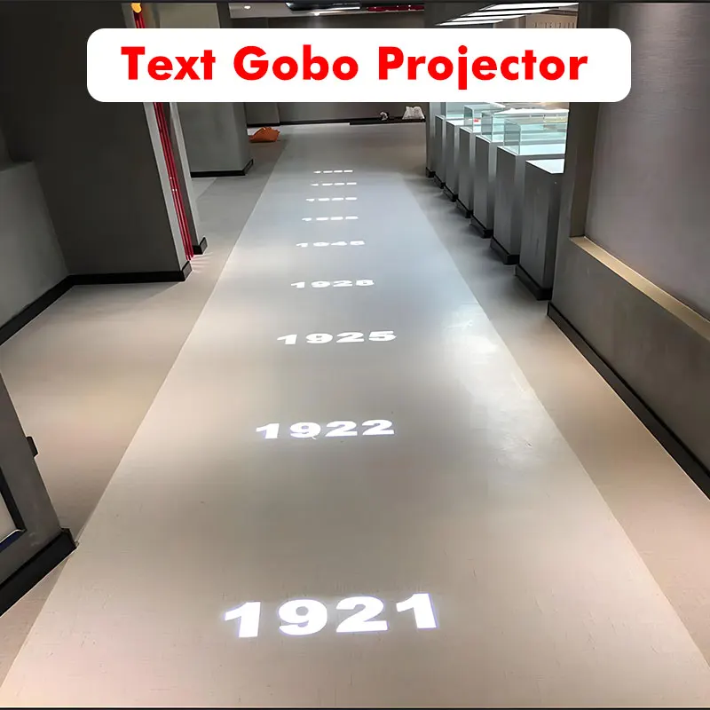 

Indoor Outdoor Text Gobo Projector Projected Letter Wall Gobo Light Design Logo Projector Floor