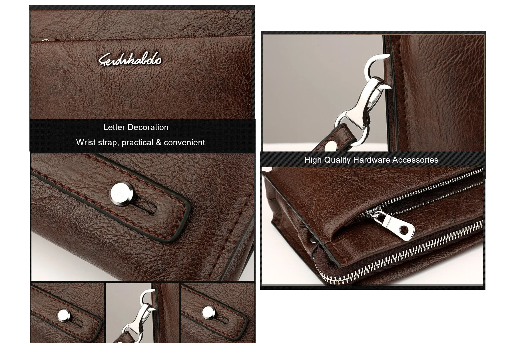 Men's Soft Leather Clutch Handbag Casual Envelope Bag High Capacity Fashion Trend Business Gift Moneybag