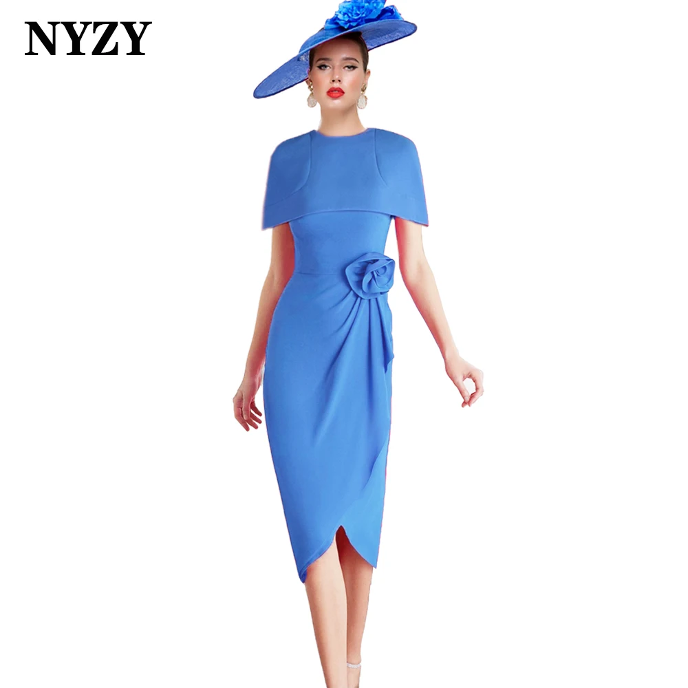 NYZY M418 Elegant Jersey 2-piece Mother of the Bride Groom Dresses with Coat Church Suits Wedding Party Gowns 2025 Custom Made