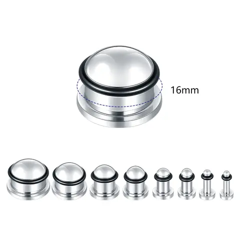 2 पीस 1.6-16 मिमी स्टेनलेस स्टील इयर प्लग टनल सिल्वर कलर इयर गेज स्ट्रेचिंग किट ज्वेलरी महिलाओं और पुरुषों के लिए 10 best sales कान खींचने वाली किट - №5