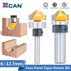 XCAN Milling Cutter Faux Panel Ogee Groove Router Bit 6mm 8mm 1/4'' 1/2'' Shank with Diameter 3/4'' Wood Cutter for Woodworking