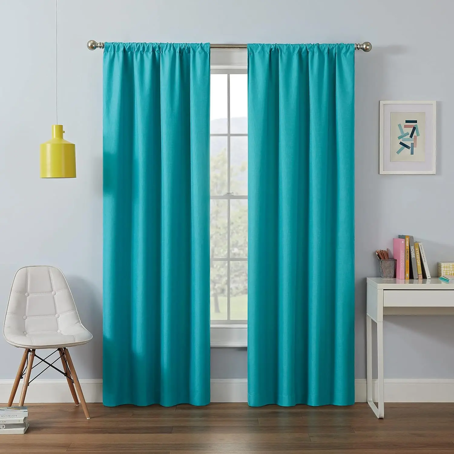 Full blackout coated linen curtains, colored linen and imitation linen curtains, rod curtains, custom made in a variety of color