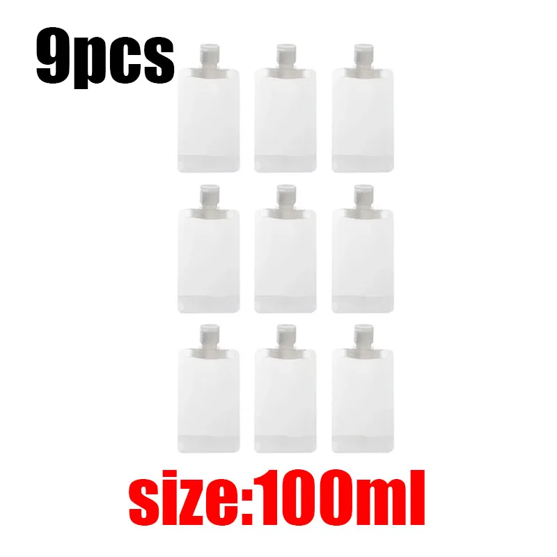3-12PCS 30/50/100ML Reise Größe Leere Squeeze Beutel Nachfüllbare Shampoo Toilettenartikel Conditioner Auslaufsicher reise Beutel