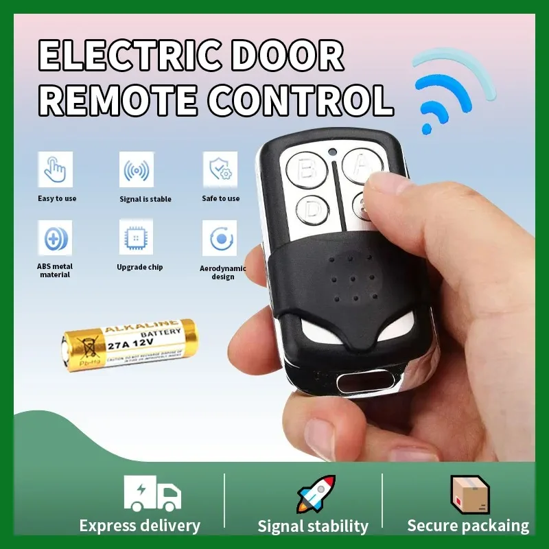 Universal 433MHz Metal Remote Control with 4 Buttons (ABCD), Smart Transmitter for Garage Door Opener & Lock Control