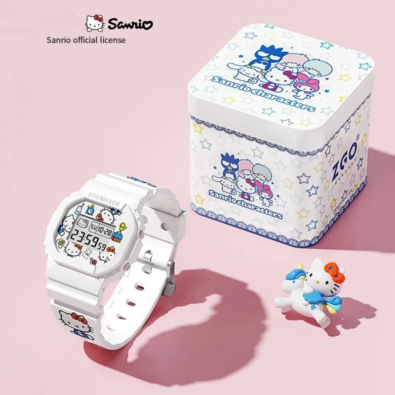 Sanurgente-Hello Kitty Anime Figure Student Watch, Montre numérique pour filles, Kawaii Good Looks Gift for Friends, Quartz Fashion 3D 24