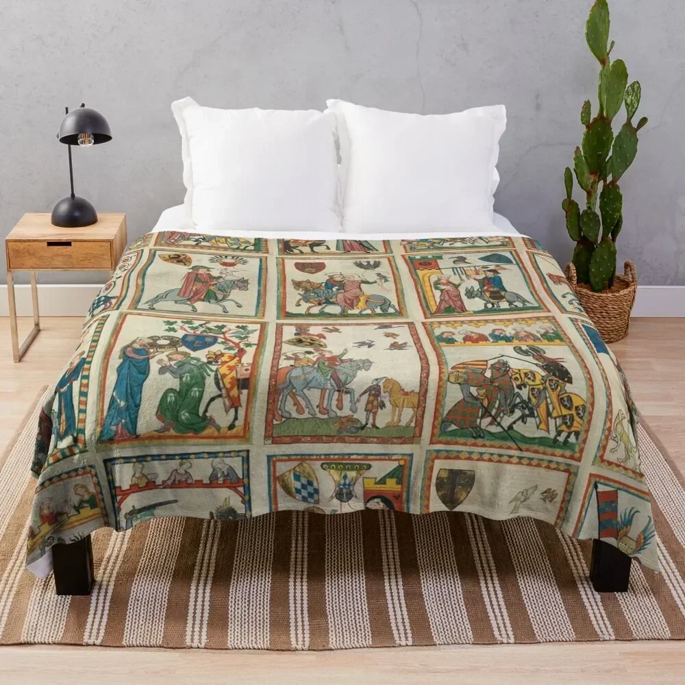 

Codex Manesse Throw Blanket Soft Cozy Blanket for Pet Kids Adults