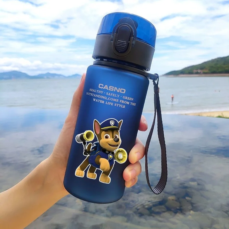 400ml Anime Figure Cartoon Paw Children Sports Patrols Water Bottle Chase Outdoor Plastic Portable Water Cup Boys Girls Gift