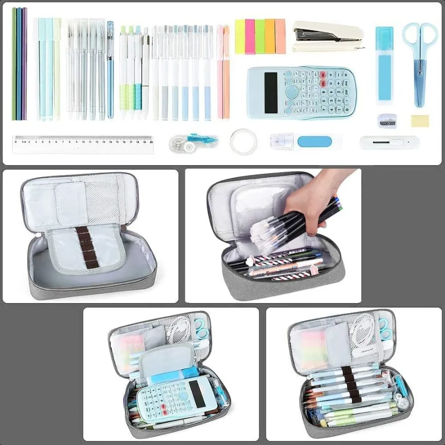 Pencil Case Capacious Pen Pencil Holder Box Makeup Pens Pouch Oxford Cloth Bag Large Storage Stationery Organizer with Zipper f