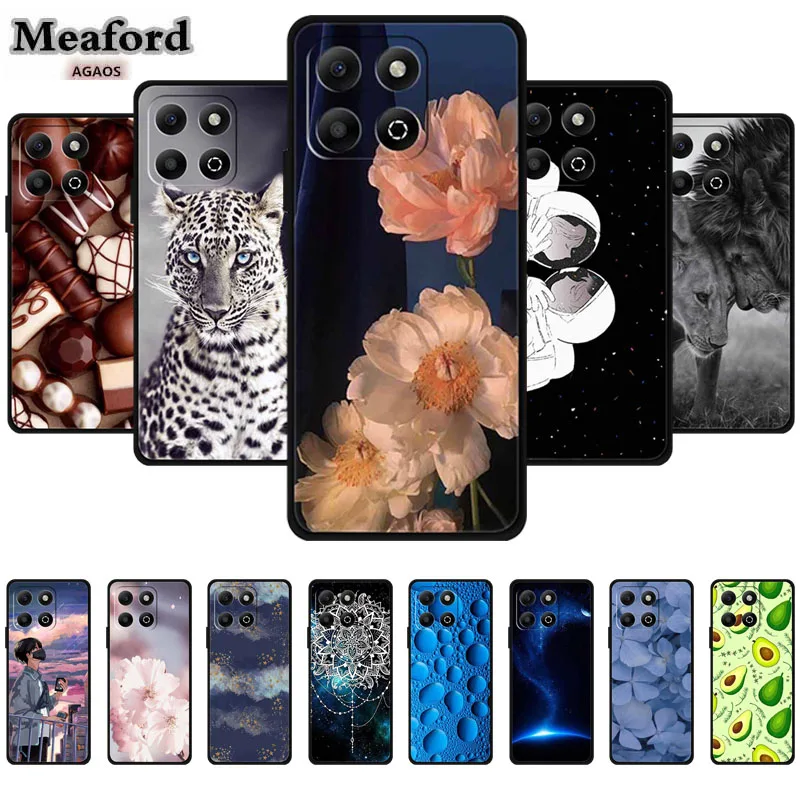 Black TPU Phone Case for Honor X6b Silicone Soft Back Cover Funda Colorful Fashion Coque Shield for Huawei Honor X6 b Capa Shell