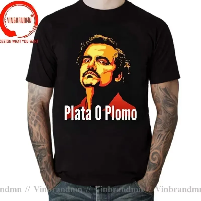 Funny Pablo Escobar T Shirt Men Weed Mafia Scareface Luciano Capon Men T-shirts Plata O Plomo T-Shirt Tops Tees graphic T Shirts