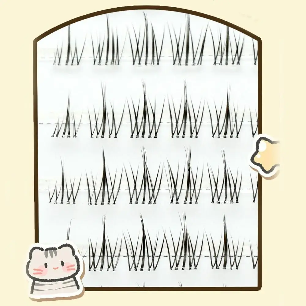 Puszyste sztuczne rzęsy w kępkach DIY, długotrwałe, samoprzylepne, narzędzia do makijażu, wielokrotnego użytku, sztuczne rzęsy na klej dla kobiet.