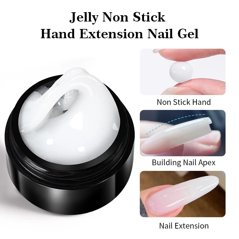 BORN PRETTY 15ml สีขาว Non Stick Hand EXTENSION เจลเล็บสําหรับ 3D แกะสลักดอกไม้เล็บอาคาร UV เจลอะคริลิคเคลือบเงา