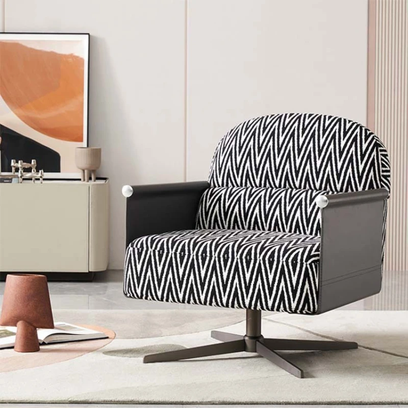 

Designer living room modern single cloth sofa chair household simple balcony lazy chair Italian rotatable office chair
