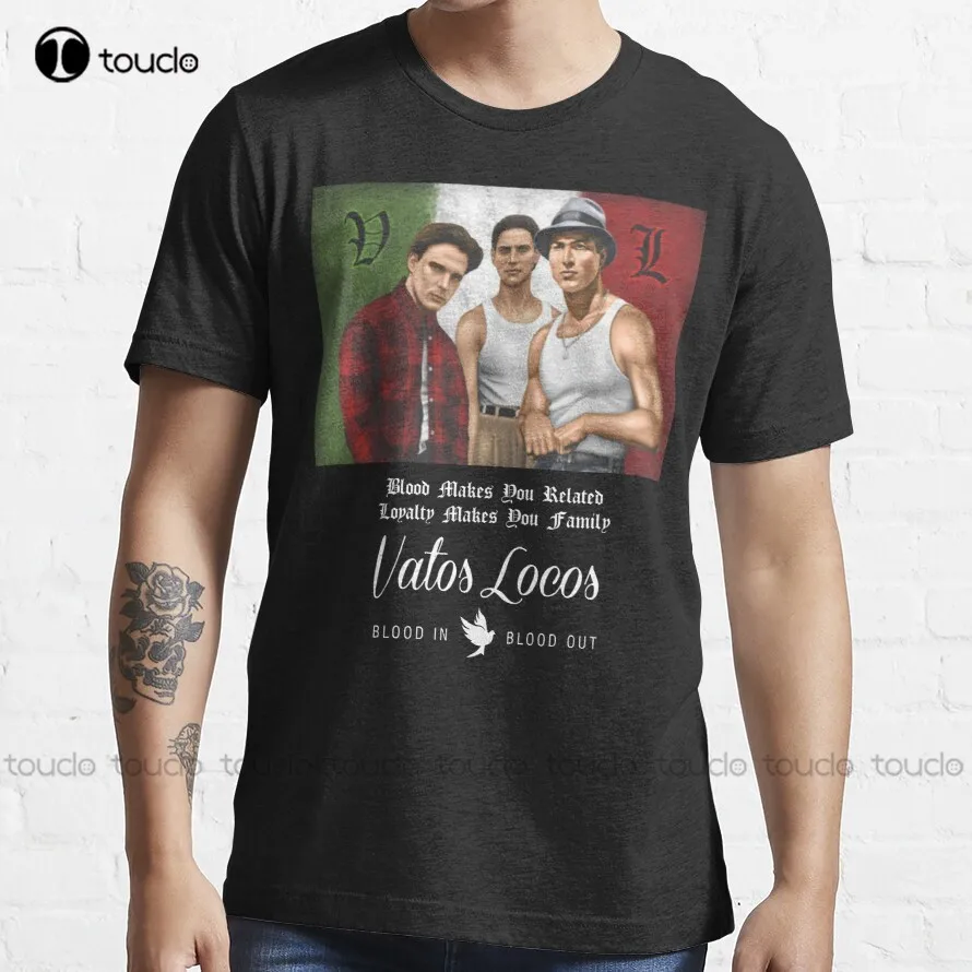 Locos Vatos Blood In Bolood Out  T-Shirt White T Shirts Custom Aldult Teen Unisex Outdoor Simple Vintag Casual T-Shirt Xs-5Xl