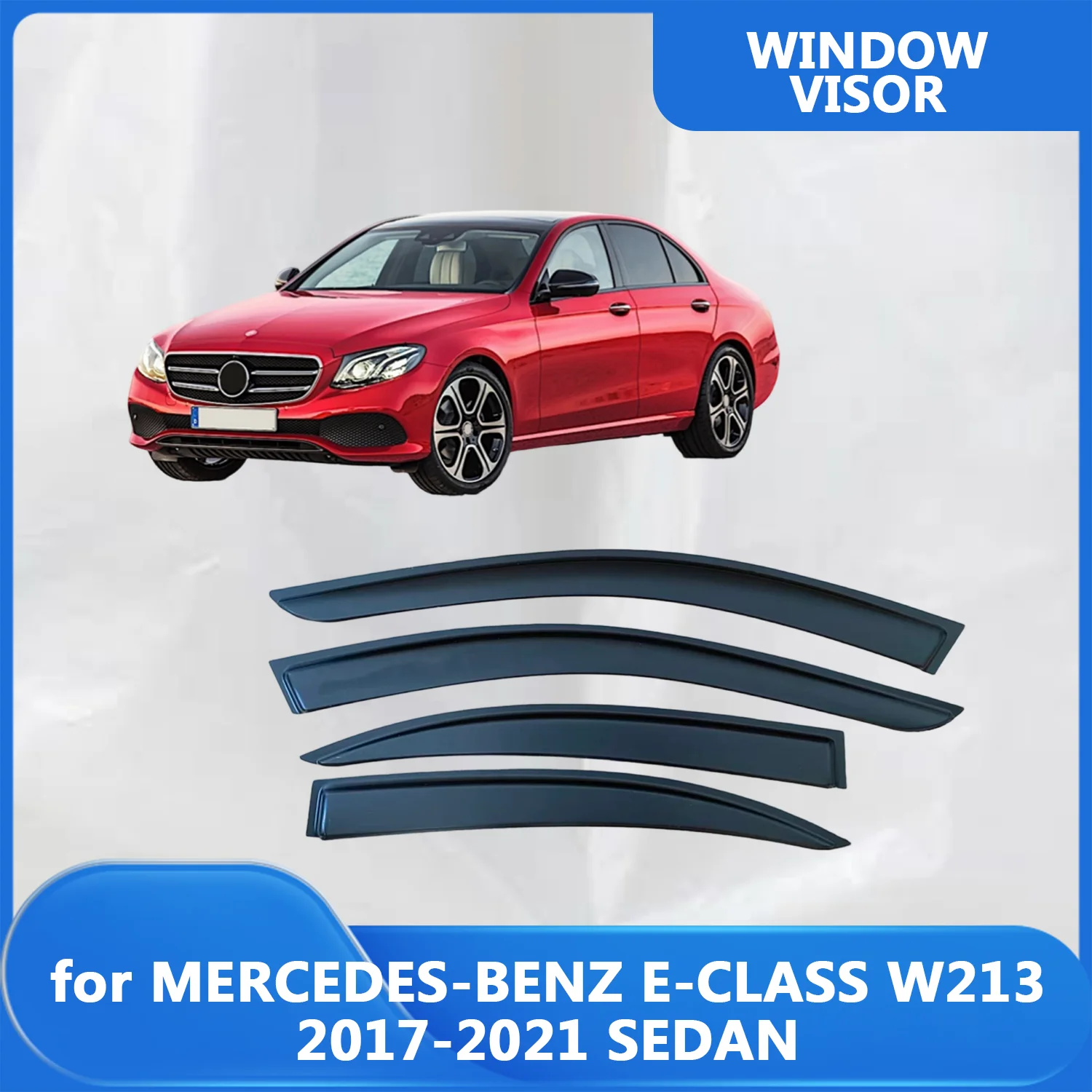 

Window Visor for MERCEDESBENZ E-CLASS W213 2017-2021 SEDAN Wind Deflectors Rain Guards Door Visor Vent Shades Ventvisor Exterior