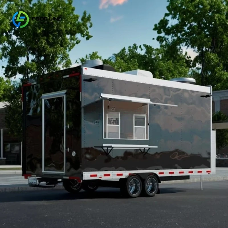 China CE Certificate Mobile Fast Food Van Coffee Carts Food Trailer for Sale  Ice Pizza Truck Catering view 2