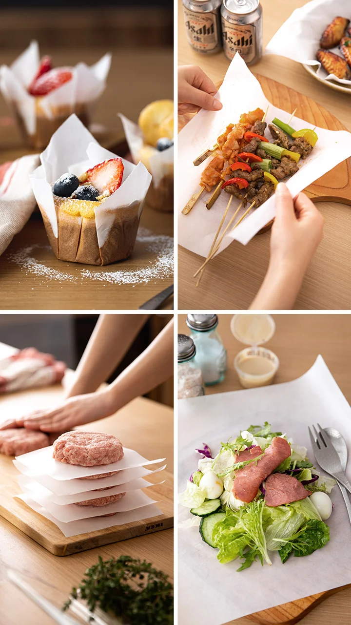 SHIMOYAMA 2pcs Resistant Baking Oil-proof Paper Food Wrapper Papers Bread Sandwich Burger Fries Baking Tools Non-stick Oven Pad