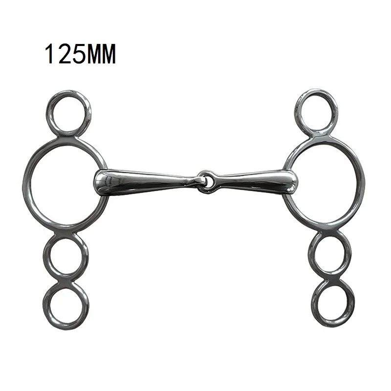 Stainless Steel Continental Gag Bit Loose Ring Horse Equipment 5 Inch Mouthpiece