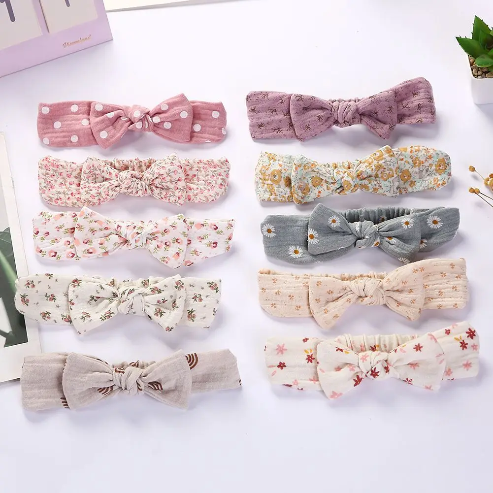 36pc/lot Baby Knot Bow Headband Newborn Hairband Muslin Cotton Elastic Band Infant Hair Accessories Baby Shower Gift Bundle Bulk