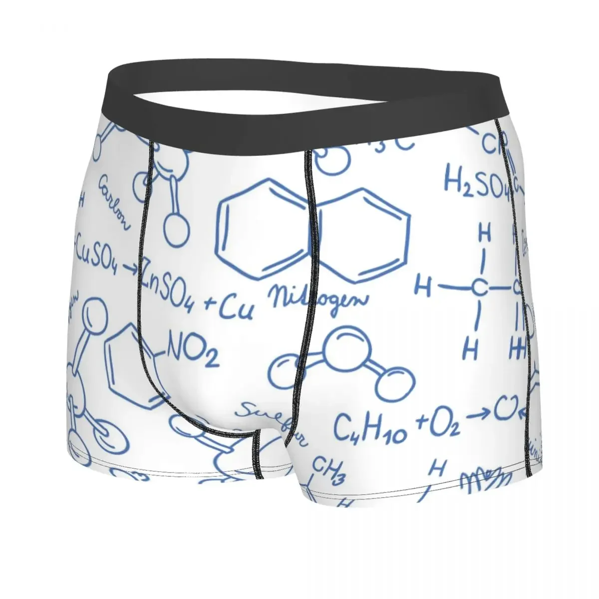 Custom Science Chemistry Pattern Underwear Men Stretch Biology Boxer Briefs Shorts Panties Soft Underpants For Male