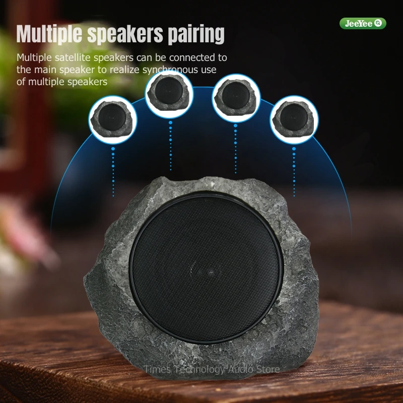 Solar USB Charging Simulation Stone Lawn Bluetooth Speaker Outdoor Waterproof Wireless Stereo Subwoofer Portable Garden Boombox