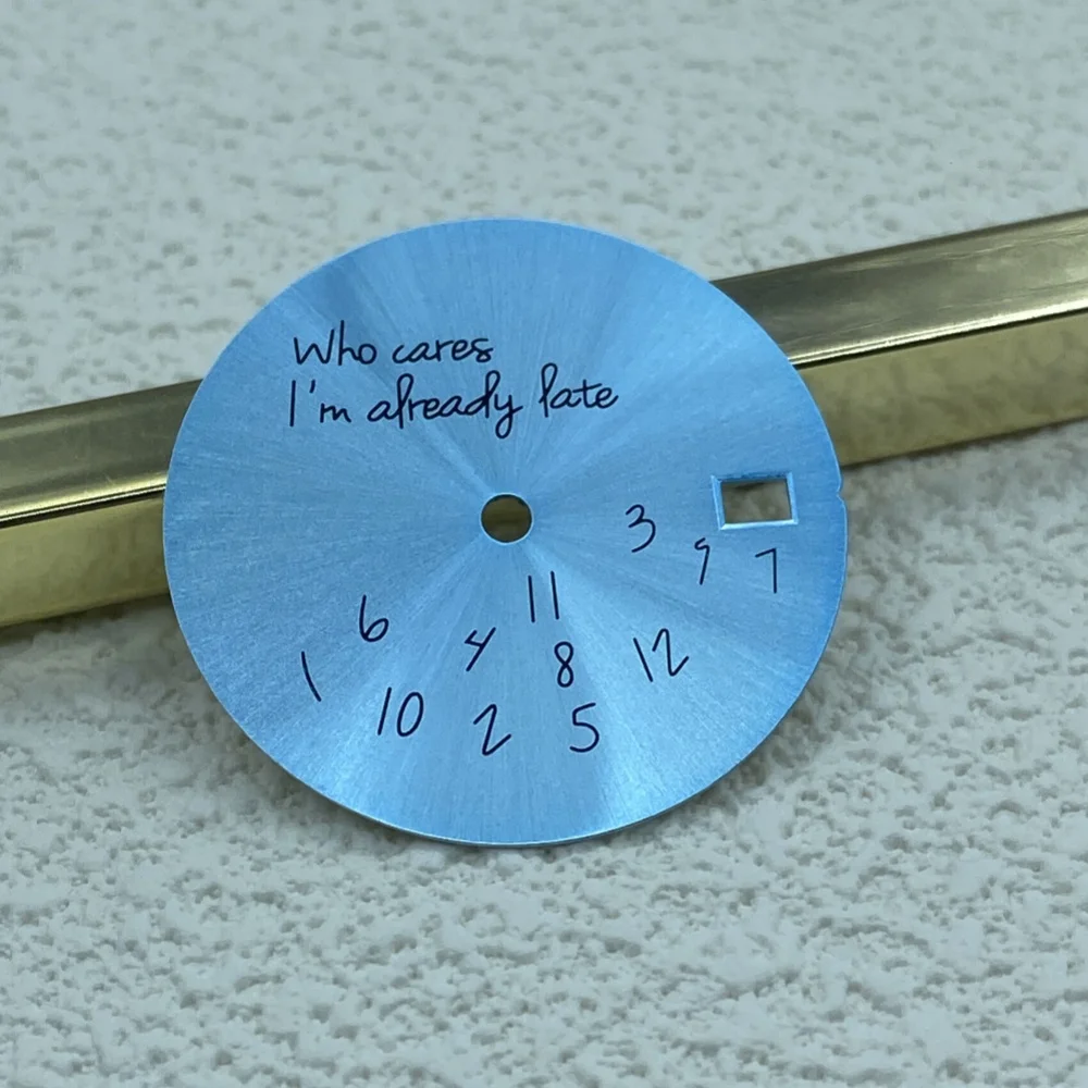 DIY dial 28.5mm with calendar watch accessories who care I dial literally fit NH35 movement