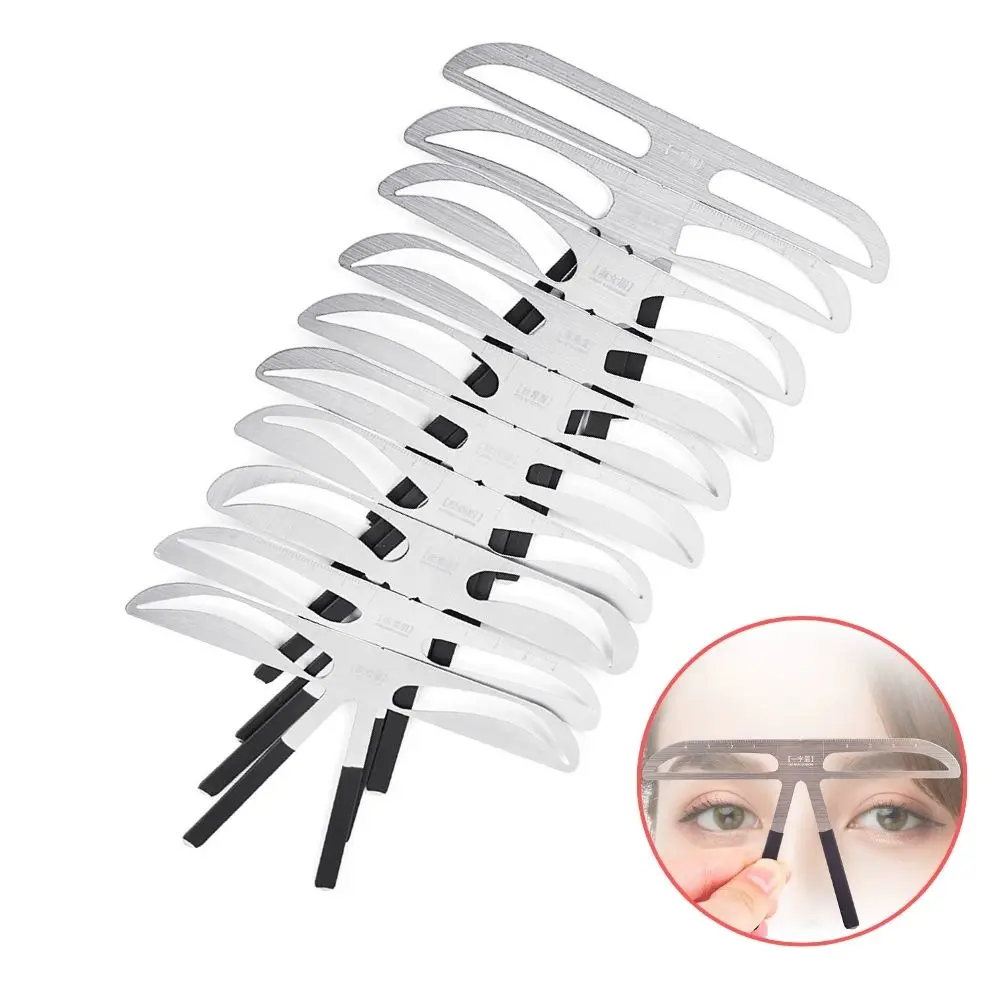 Makeup Eyebrow Stencil Ruler Metal Permanent Tattoo Position Shape Tool for DIY Beauty Cosmetic Template