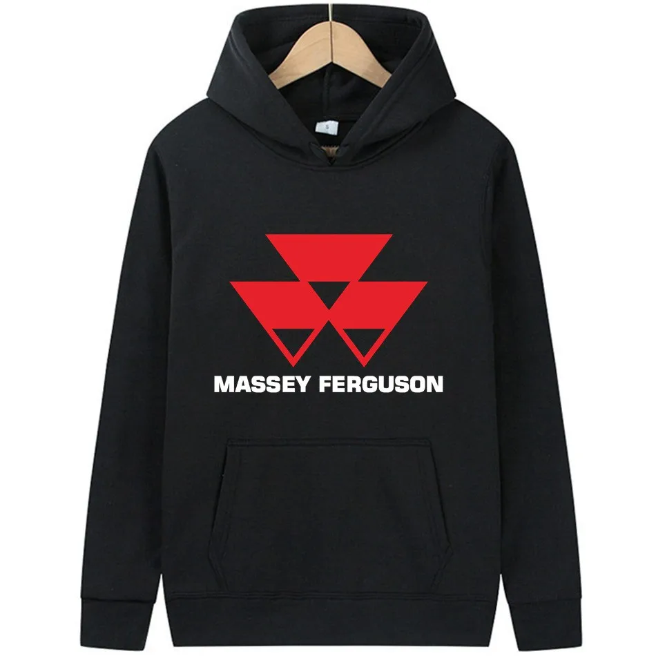 Moletom com capuz com estampa de logotipo Massey Ferguson, moletom casual unissex, estilo de rua outono/inverno, básico, simples, confortável