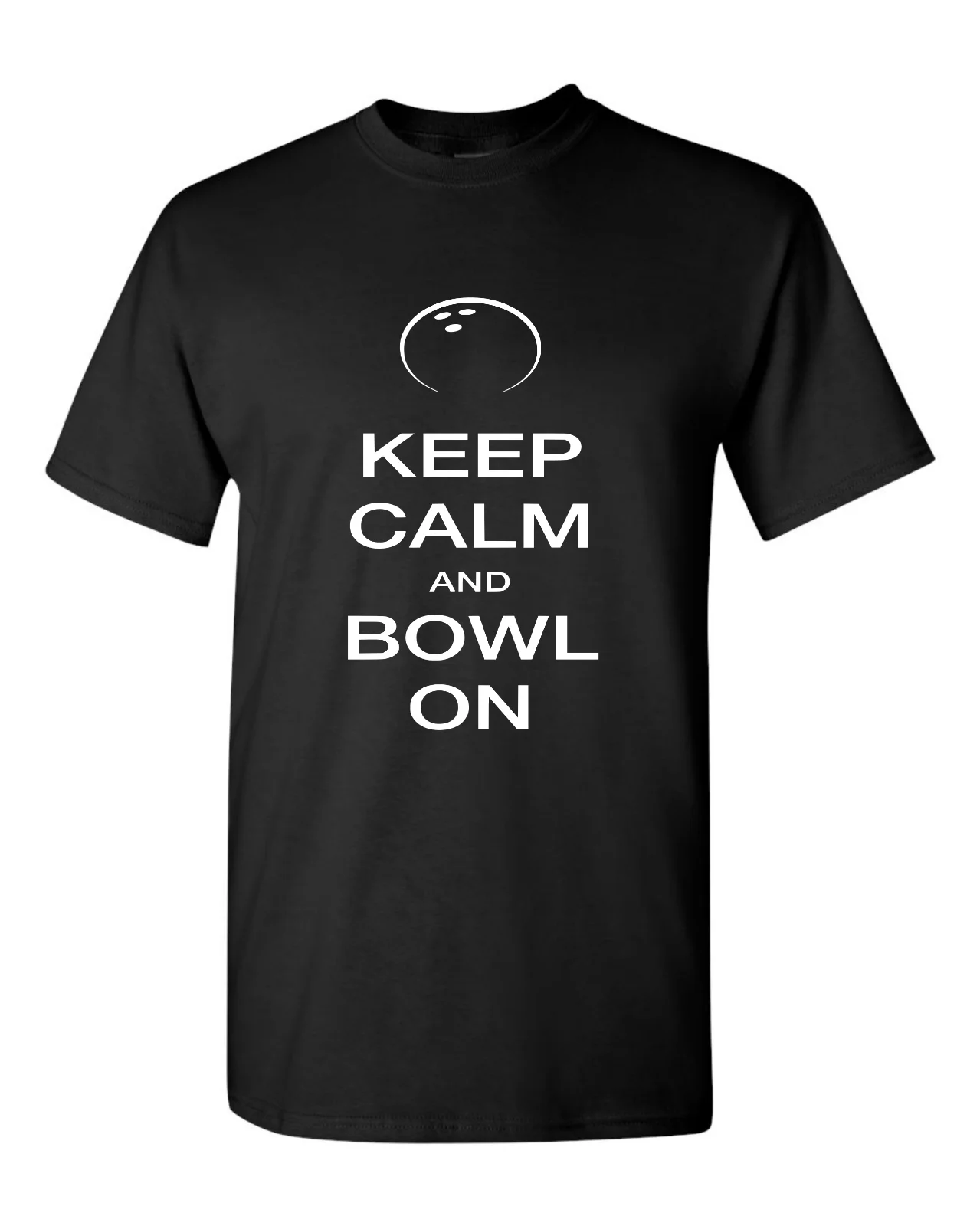 Keep Calm And Bowl On T-Shirt Sports Funny Parody Bowling Team Party Tee