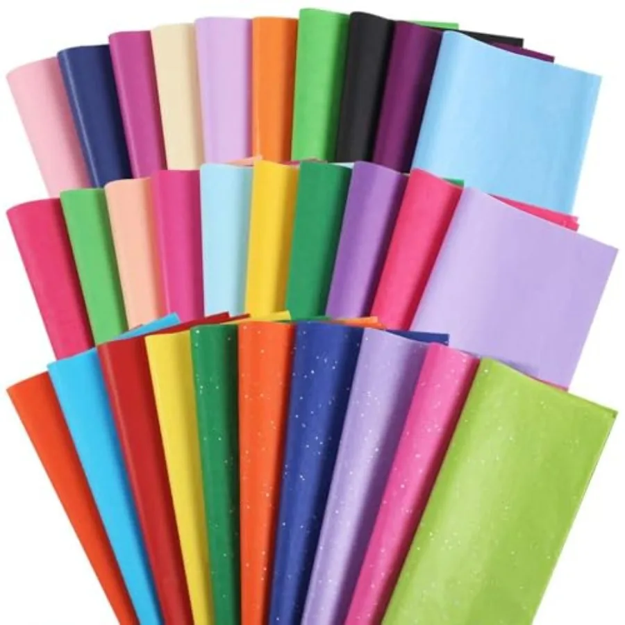 150 Sheets Tissue Paper, 14x20 Inch Tissue Paper for Gift Bags 30 Colors Gift Wrap Supplies Bulk for Crafts Party Decorations A