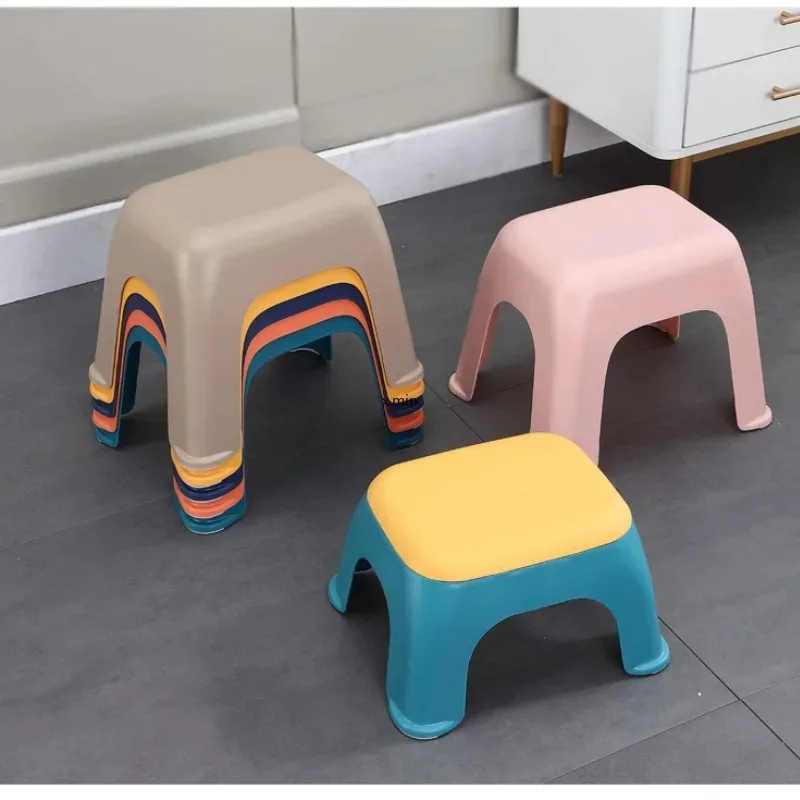 

Plastic Thickened Cooked Glue Household Low Stool Children Fashion Small Bench Bathroom Table Shoe Chair