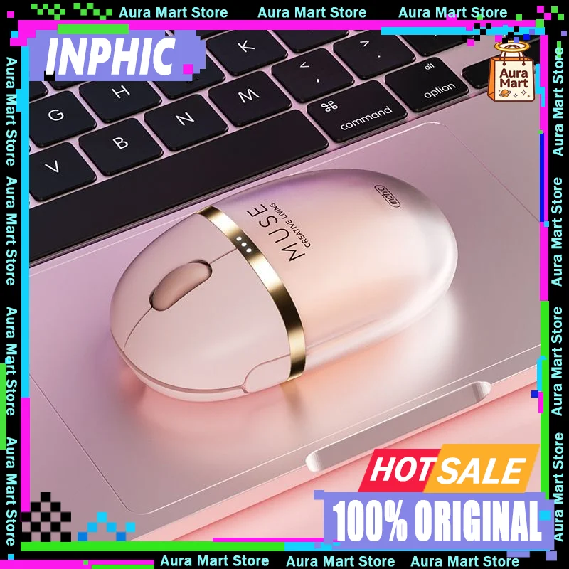 INPHIC MUSE Mouse Bluetooth 5.0 Wireless Mouse Wired The Third Mode Charging Silent Laptop for Female Office Accessories
