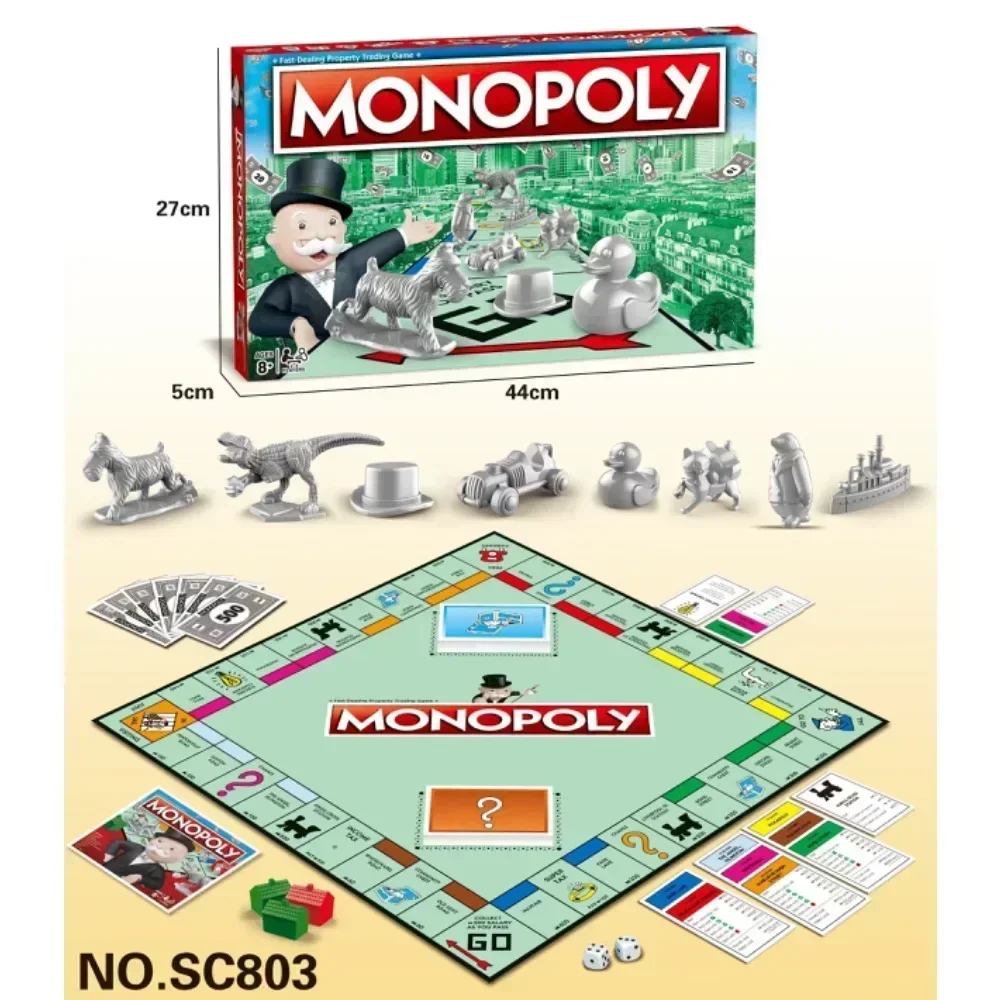 MONOPOLY Inglês Board Game, Diversão para Todas as Idades, Clássico, Família e Amigos