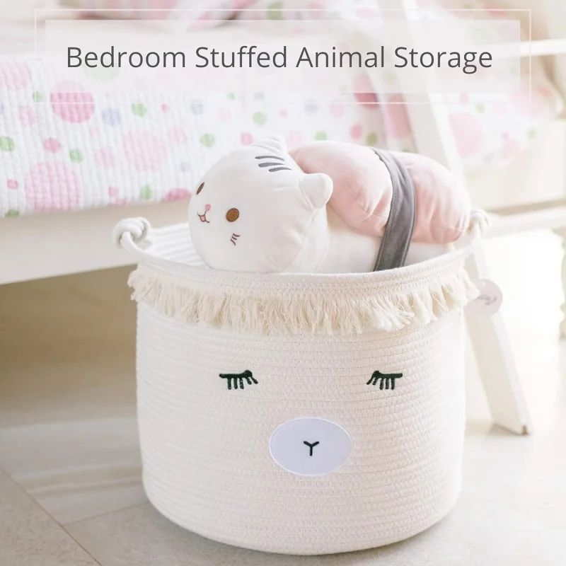 

Cute Lamb Cotton Rope Woven Large Decorative Baby Hamper Basket for Organizing Baby Shower