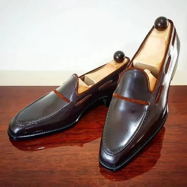 

Sewing Design Men Loafers Fashion Comfort Slip On Men Casual Shoes Luxurious Handmade Party Feast Banquet Office Men Dress Shoes