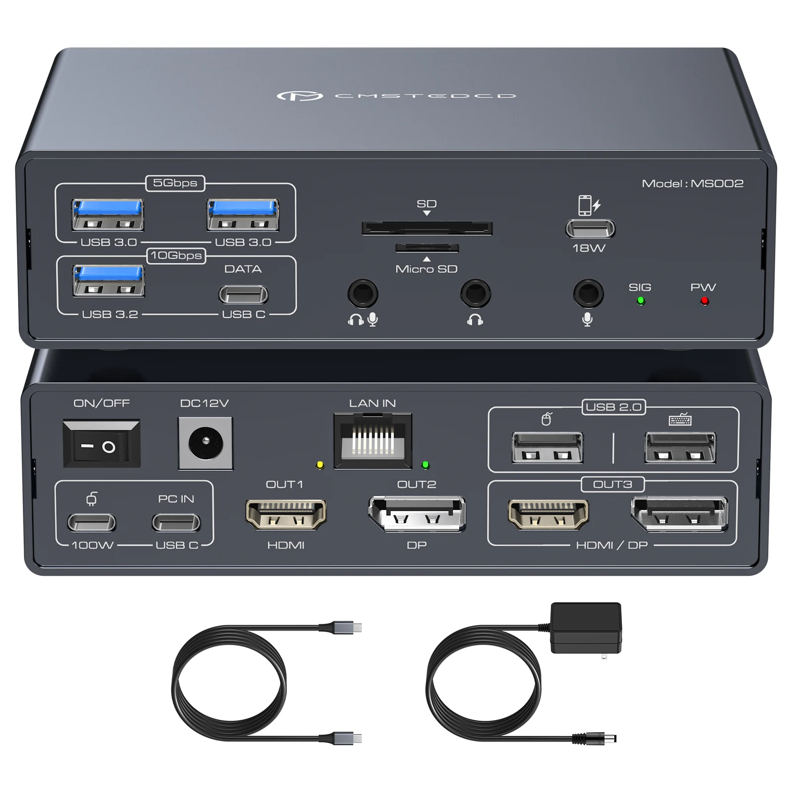 

KVM Displaylink Docking Station 4K 3 Monitors for MacBook M1 M2 M3 M4 Windows 19-in-1 USB 3.0 USB C Laptop Dock 3 Monitors VPFET