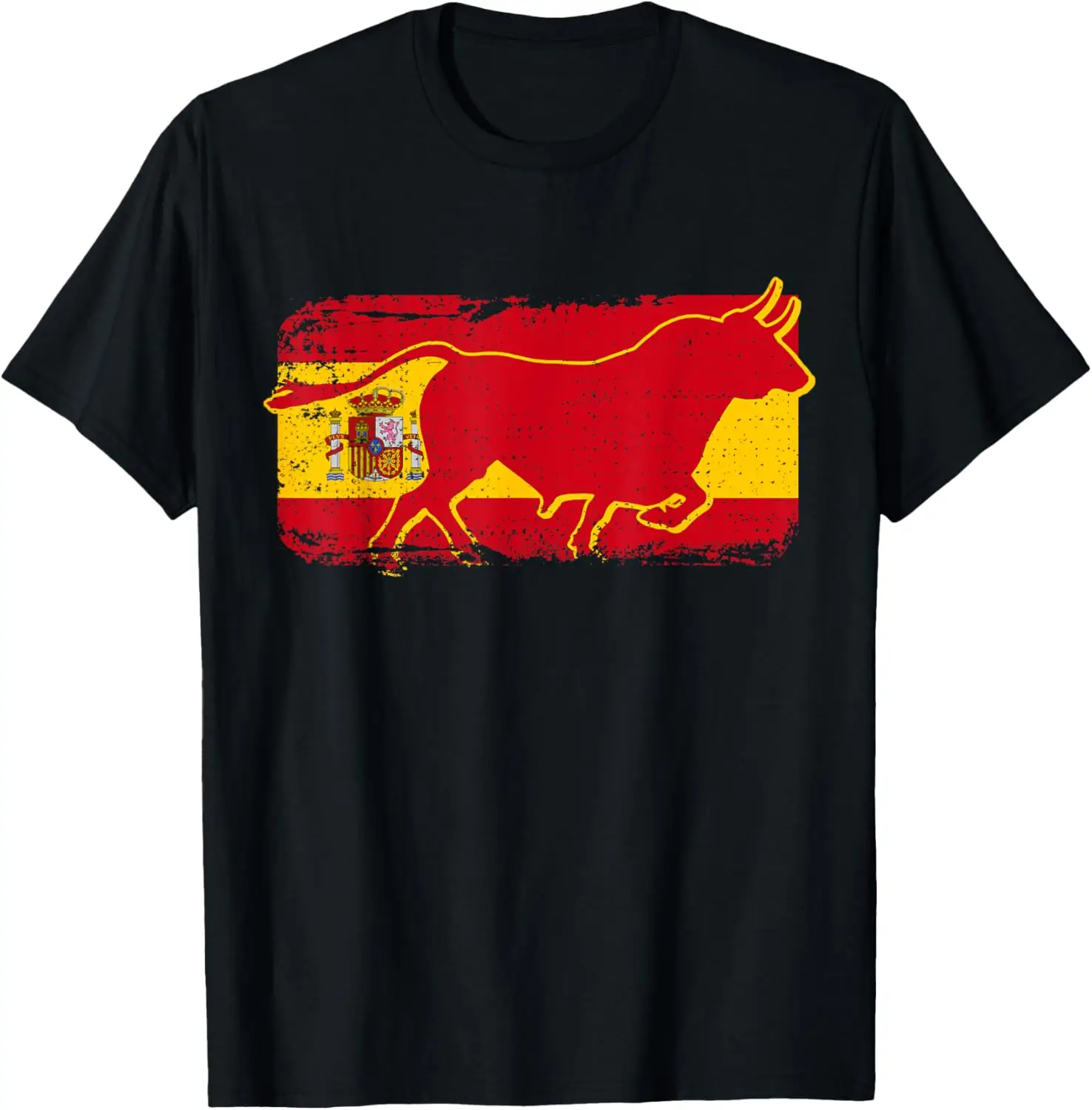 

Испания Espana Испанский бык Флаг Гордость Спортивный фанат Футбол Подарочная футболка, 100% хлопок