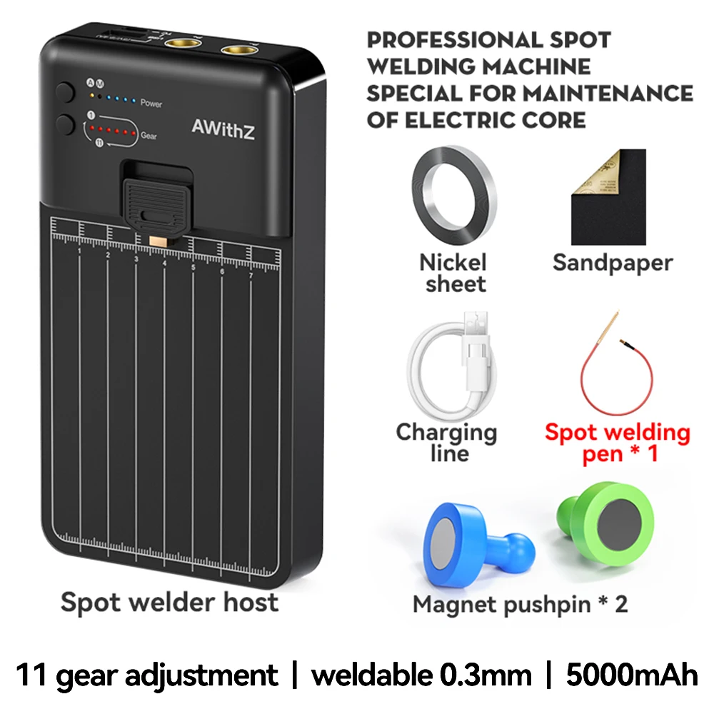 

5000mAh Adjustable Portable Spot Welder Type-C Port 0.3mm Nickel Strip Transplanted Battery Repairs Spot Welding Machine