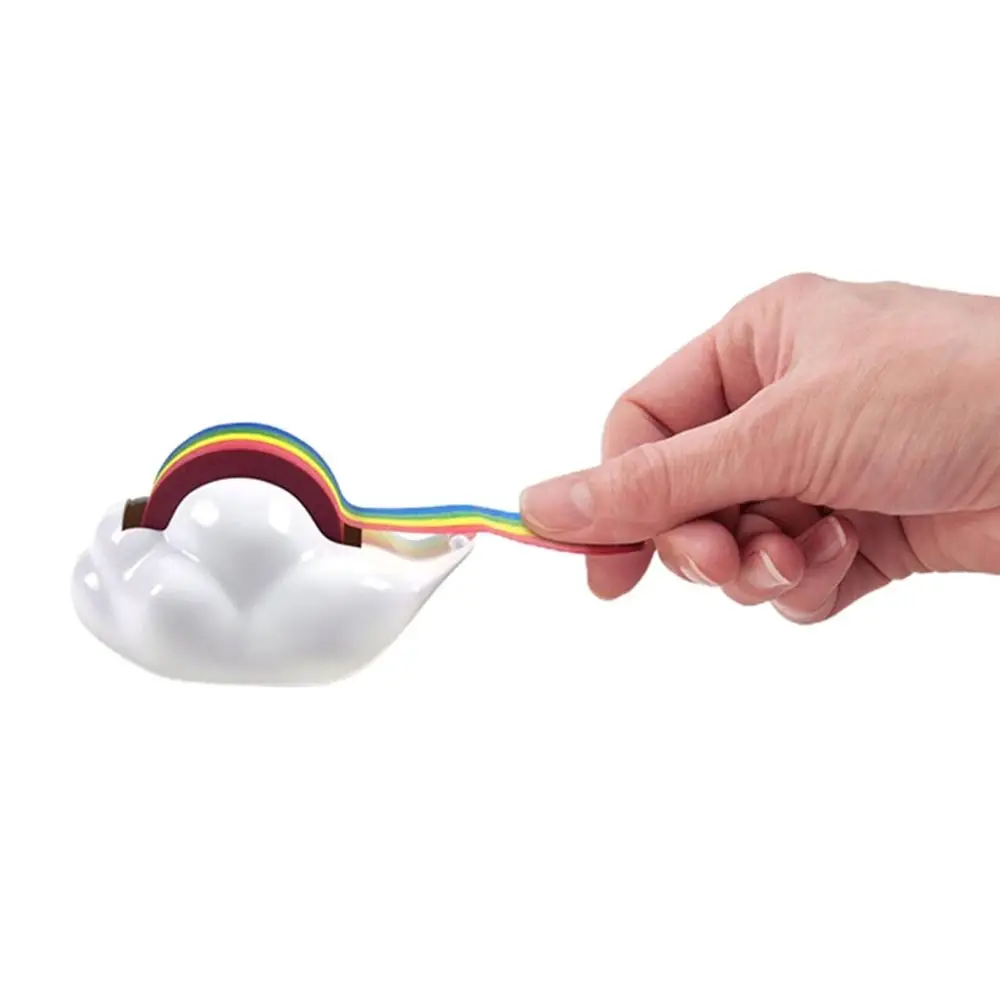 

Desktop Decorations Cloud Tape Dispenser Non-Skid Base Rainbow Masking Tape Adhesive Tape Dispenser ABS Plastic